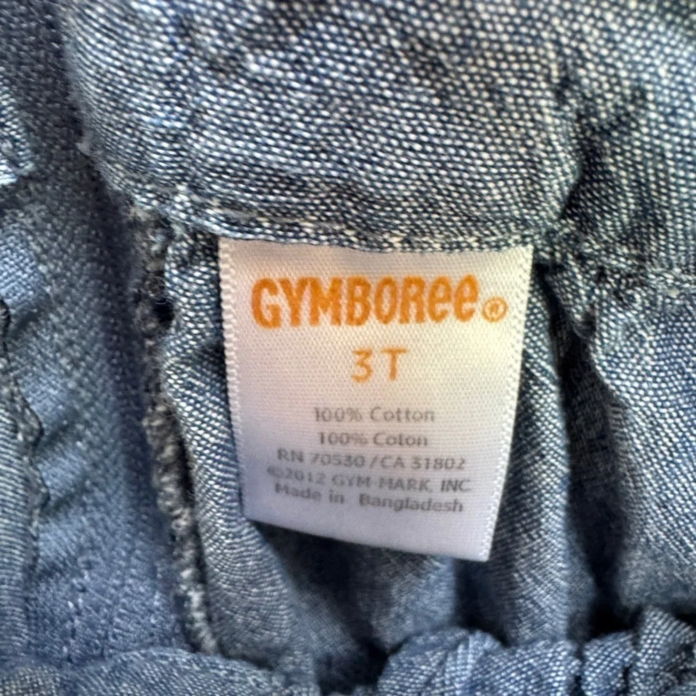 NWOT Gymboree 3T Girls Blue Denim Sleeveless Bow Dress